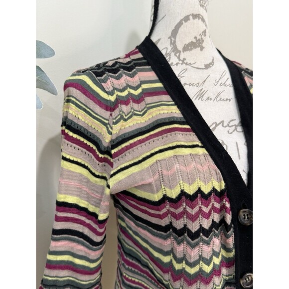 Missoni Sz 10 S/M Fine Knit Long Chevron Zig-Zag Iconic Cardigan Sweater - Picture 3 of 13